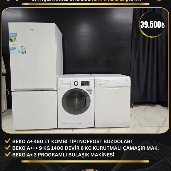 BEKO A+ 3 LÜ BEYAZ EŞYA SETİ